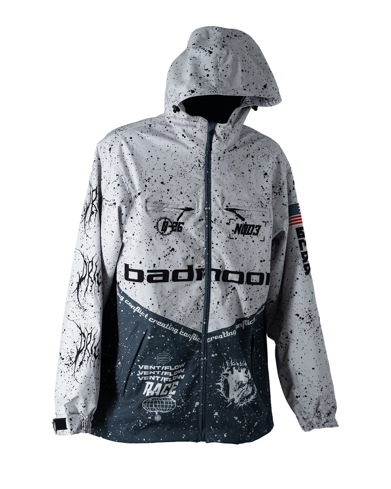 Gas Jacket White – Bad Moon Print Press